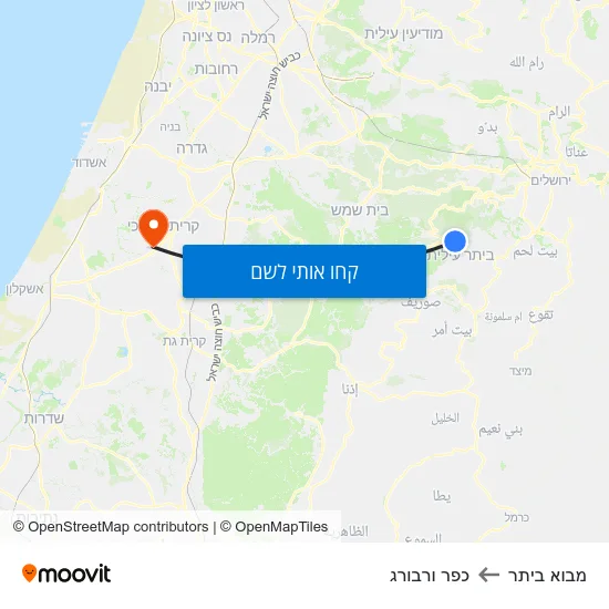 מפת מבוא ביתר לכפר ורבורג