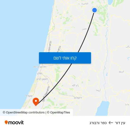 מפת עין דור לכפר ורבורג
