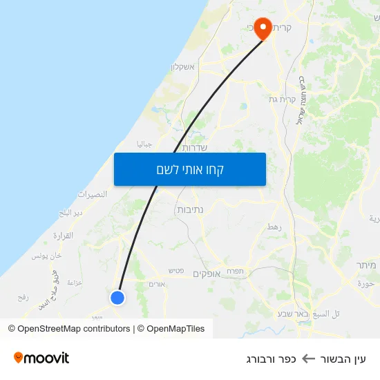 מפת עין הבשור לכפר ורבורג