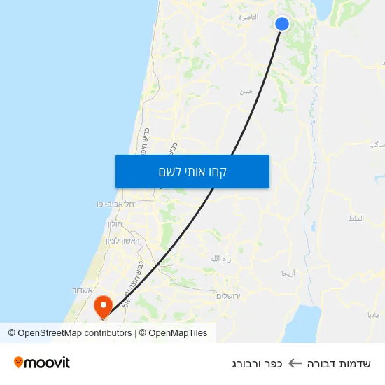 מפת שדמות דבורה לכפר ורבורג