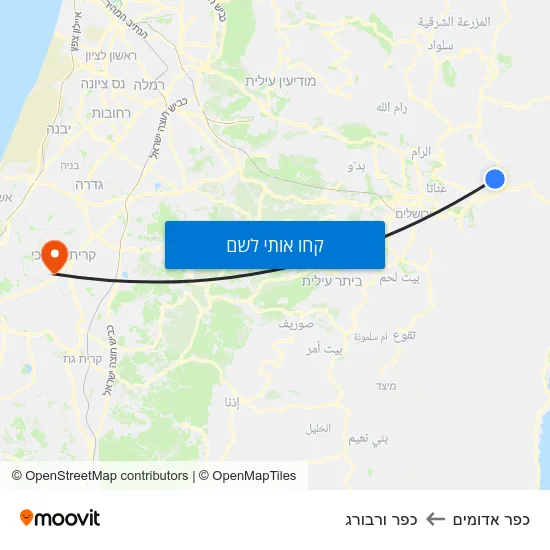 מפת כפר אדומים לכפר ורבורג