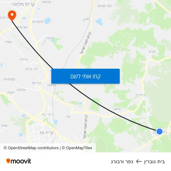 מפת בית גוברין לכפר ורבורג