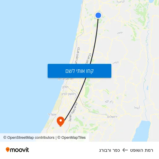 מפת רמת השופט לכפר ורבורג