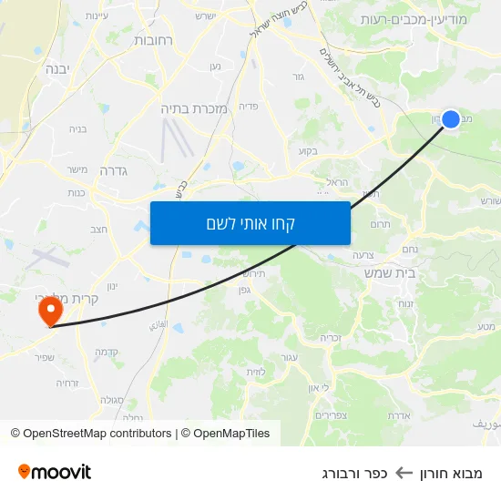 מפת מבוא חורון לכפר ורבורג