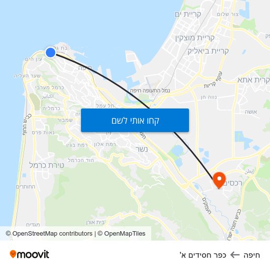 מפת חיפה לכפר חסידים א'