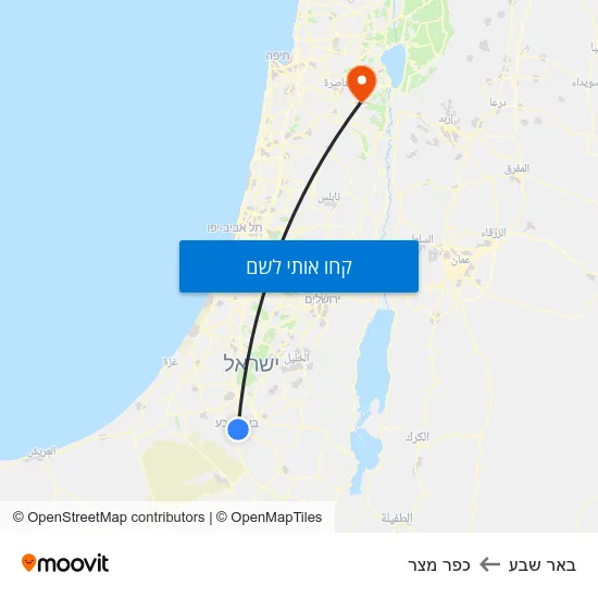 מפת באר שבע לכפר מצר