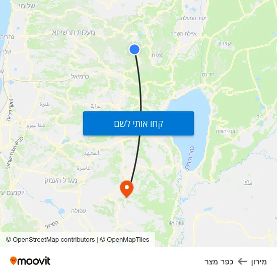 מפת מירון לכפר מצר