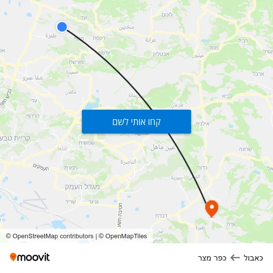 מפת כאבול לכפר מצר