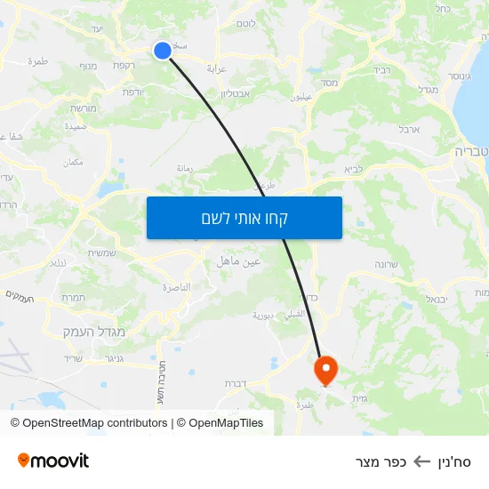 מפת סח'נין לכפר מצר