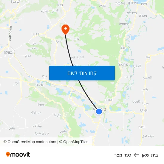 מפת בית שאן לכפר מצר