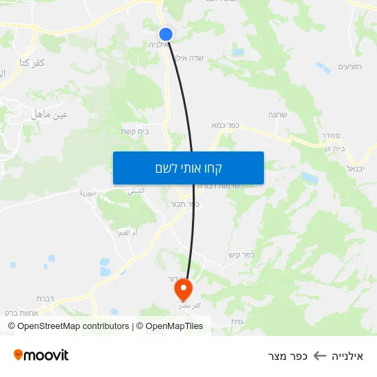 מפת אילנייה לכפר מצר