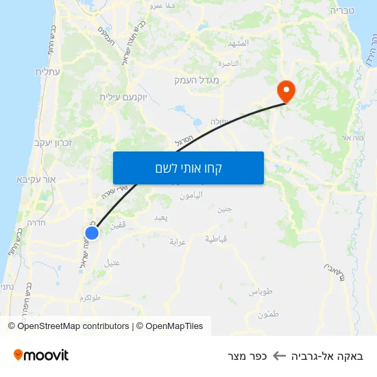 מפת באקה אל-גרביה לכפר מצר