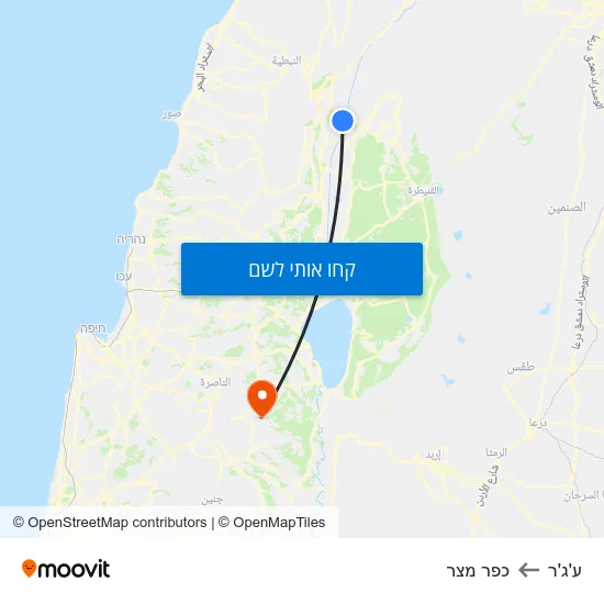 מפת ע'ג'ר לכפר מצר