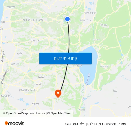 מפת פארק תעשיות רמת דלתון לכפר מצר