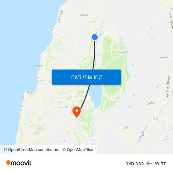 מפת תל חי לכפר מצר