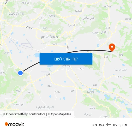 מפת מדרך עוז לכפר מצר