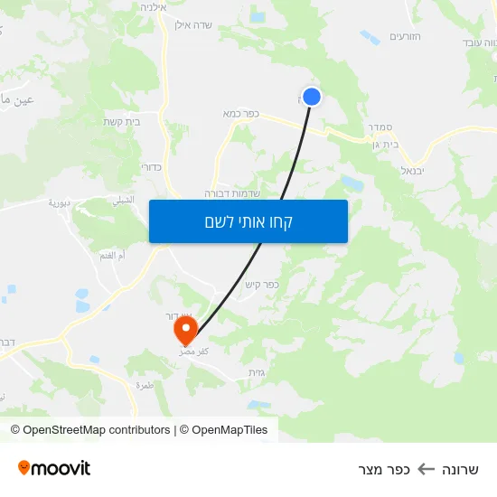מפת שרונה לכפר מצר