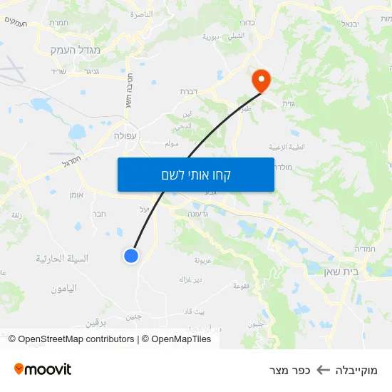 מפת מוקייבלה לכפר מצר