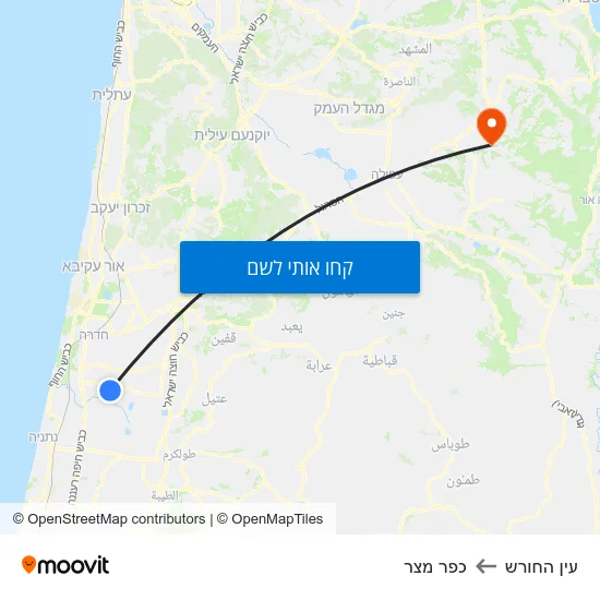מפת עין החורש לכפר מצר