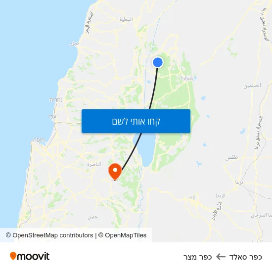 מפת כפר סאלד לכפר מצר