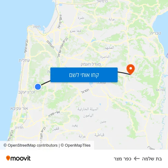 מפת בת שלמה לכפר מצר