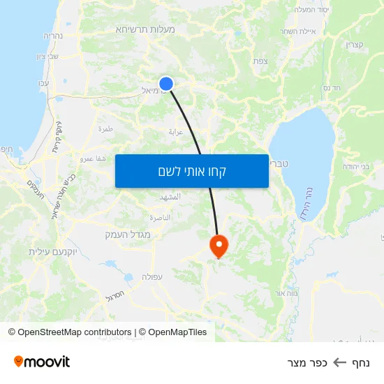 מפת נחף לכפר מצר