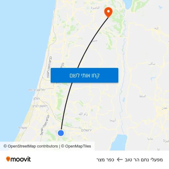 מפת מפעלי נחם הר טוב לכפר מצר
