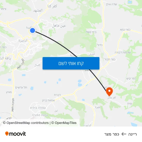 מפת ריינה לכפר מצר