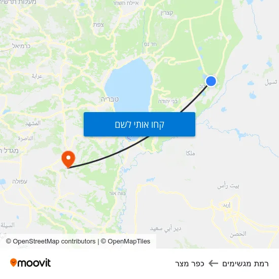 מפת רמת מגשימים לכפר מצר