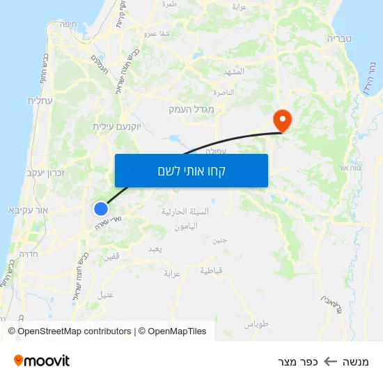 מפת מנשה לכפר מצר