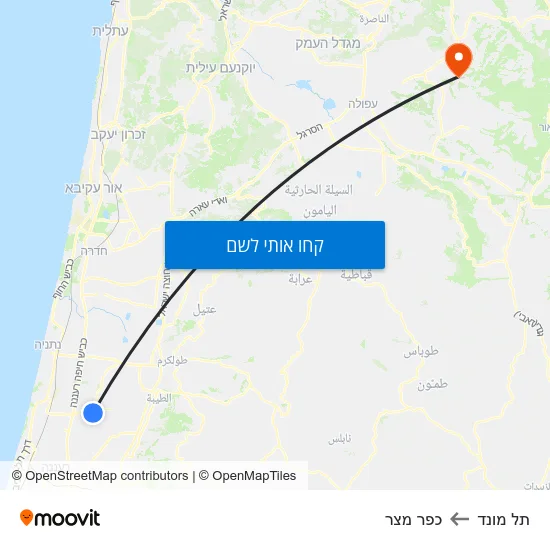 מפת תל מונד לכפר מצר