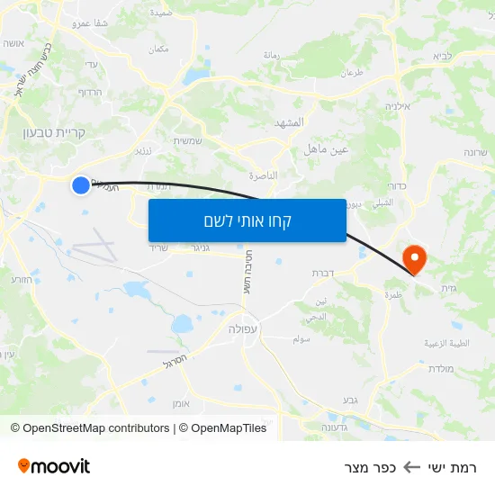 מפת רמת ישי לכפר מצר