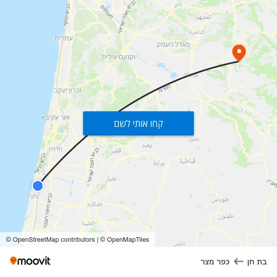 מפת בת חן לכפר מצר