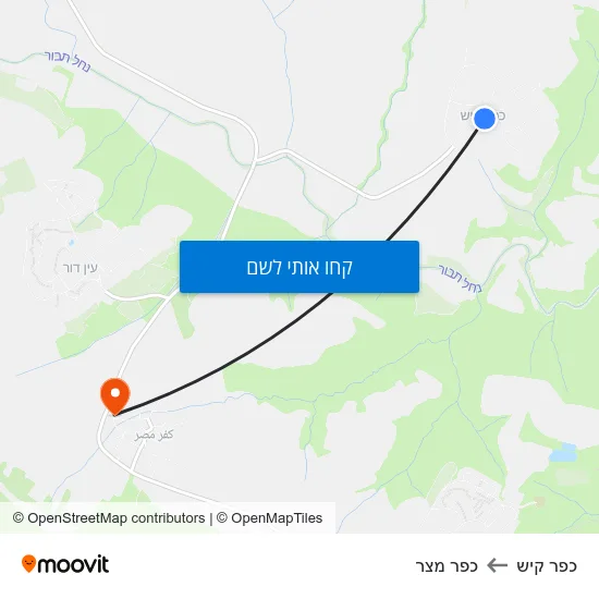 מפת כפר קיש לכפר מצר