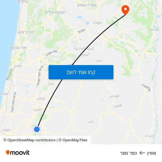 מפת צופין לכפר מצר