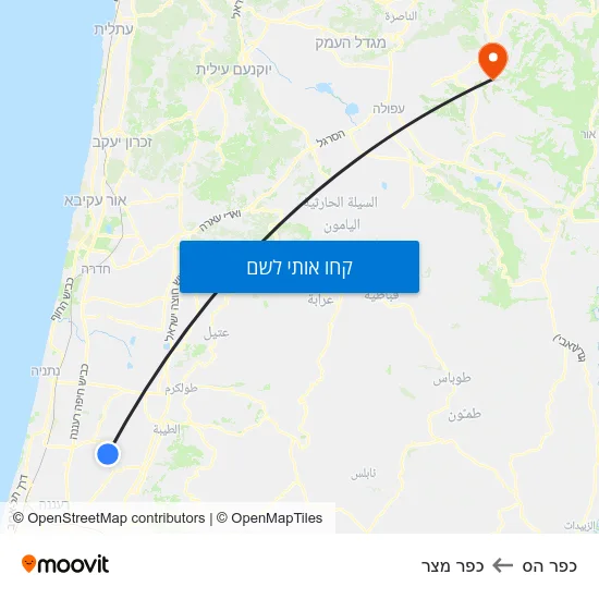 מפת כפר הס לכפר מצר