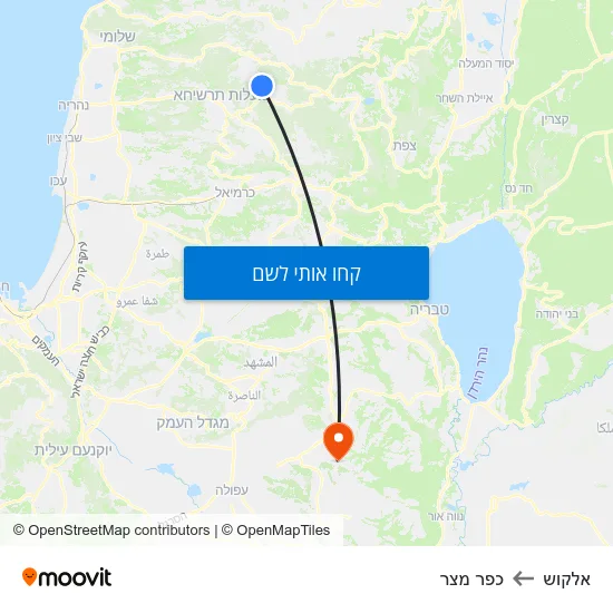 מפת אלקוש לכפר מצר