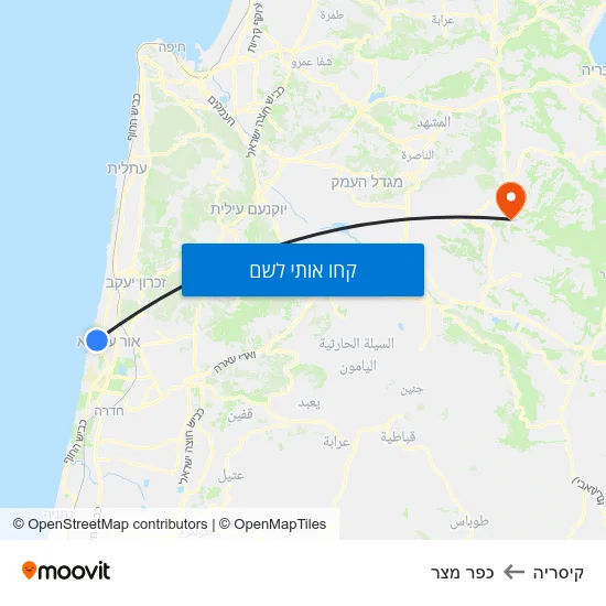 מפת קיסריה לכפר מצר