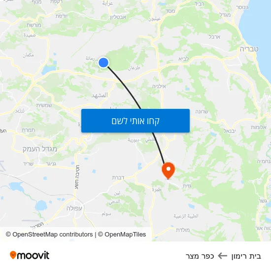 מפת בית רימון לכפר מצר