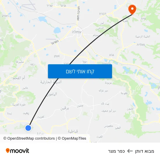 מפת מבוא דותן לכפר מצר