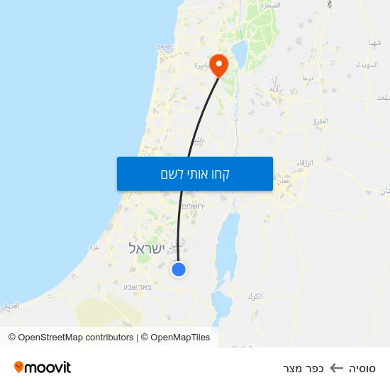 מפת סוסיה לכפר מצר