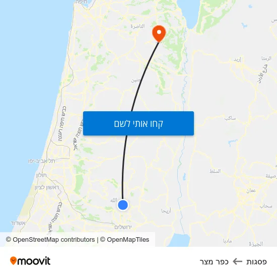 מפת פסגות לכפר מצר