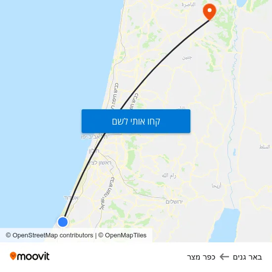 מפת באר גנים לכפר מצר