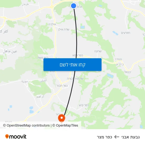 מפת גבעת אבני לכפר מצר