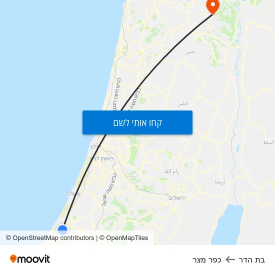 מפת בת הדר לכפר מצר