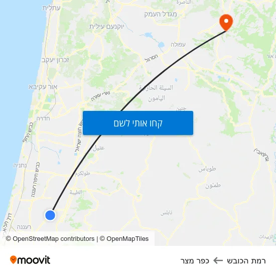 מפת רמת הכובש לכפר מצר