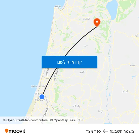 מפת משמר השבעה לכפר מצר