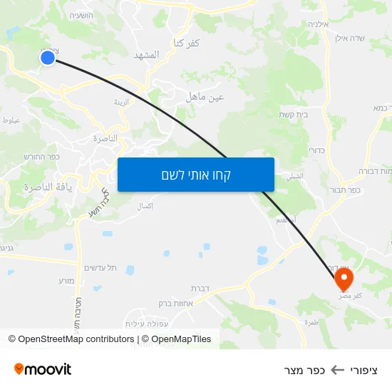 מפת ציפורי לכפר מצר