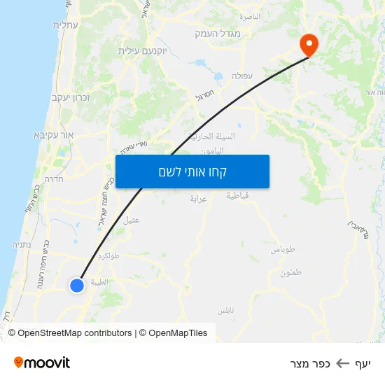 מפת יעף לכפר מצר