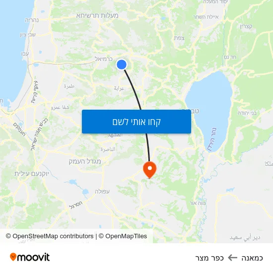 מפת כמאנה לכפר מצר